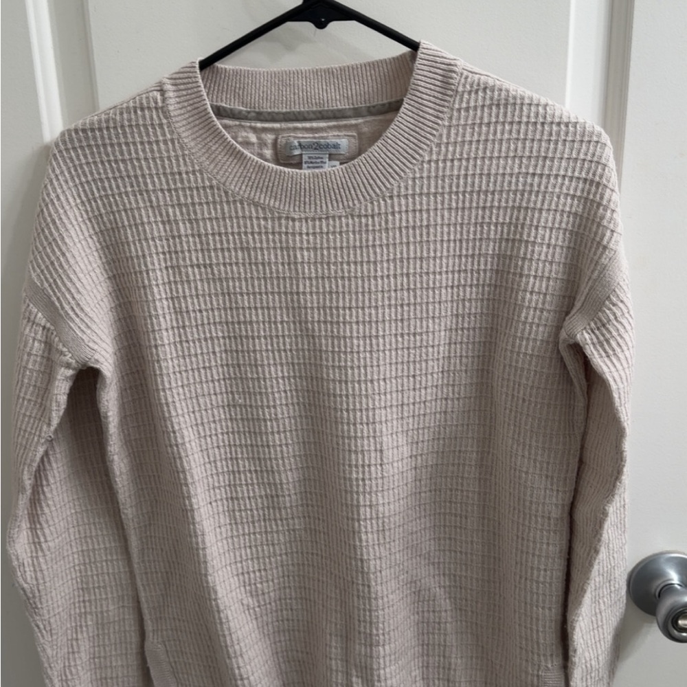Women's Beige Textured Sweatshirt